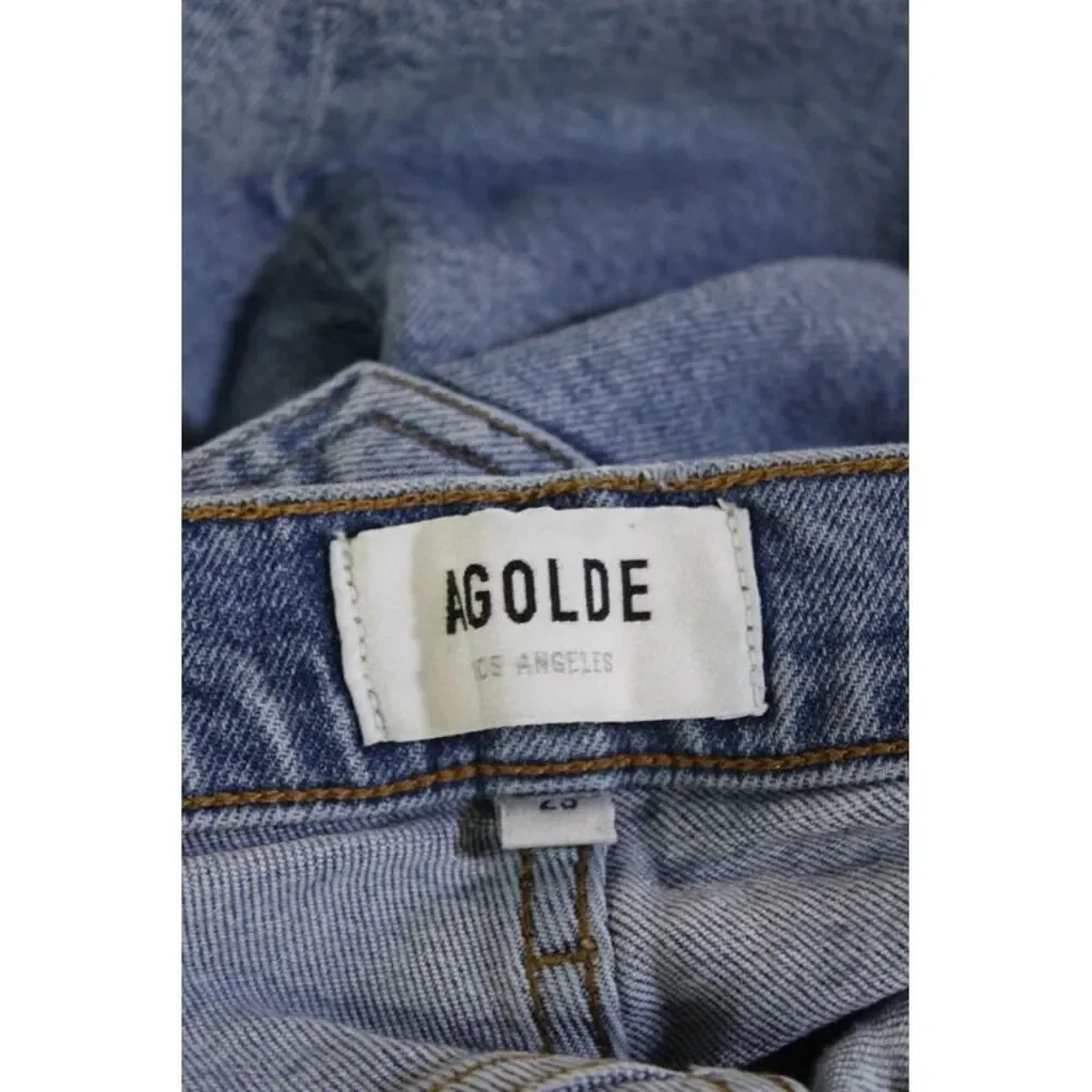 Agolde Women High Rise Cropped Ankle Jeans Blue Size 23